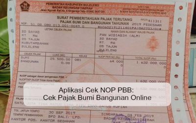 Aplikasi Cek NOP PBB: Cek Pajak Bumi Bangunan Online